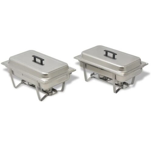 2-Piece Chafing Dish Bain Marie Set Stainless Steel Buffet Food Warmer - Image 2