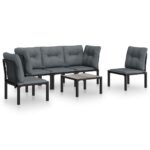 6-Piece Outdoor Sofa Set Garden Patio Lounge Chairs Furniture Setting Rattan