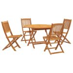 5-Pieces Garden Dining Set Wood Timber Outdoor Patio Furniture Acacia