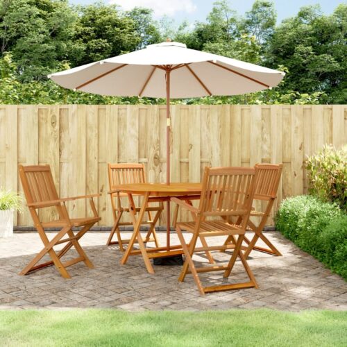 5-Pieces Garden Dining Set Wood Timber Outdoor Patio Furniture Acacia - Image 2