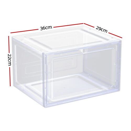 Artiss Shoe Box Rack DIY Set of 2 Stackable Magnetic Door - Image 3