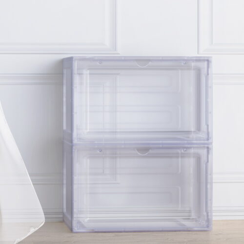 Artiss Shoe Box Rack DIY Set of 2 Stackable Magnetic Door - Image 9