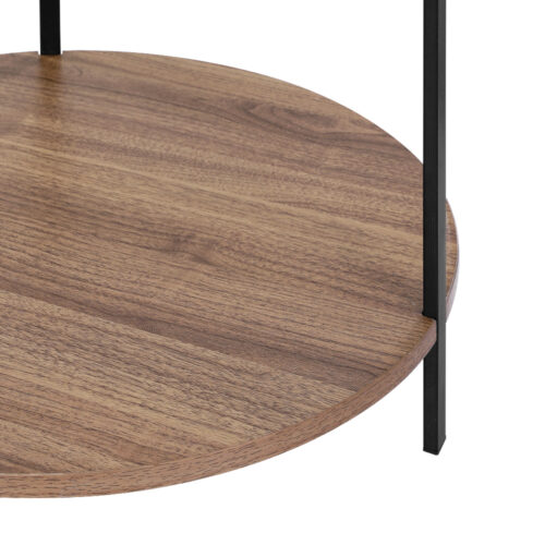 Artiss Coffee Table Side Table Round White Cedric - Image 4