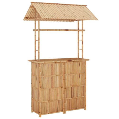 3-Piece Bar Set Bamboo Outdoor Garden Patio Dining Lounge Furniture - Image 3