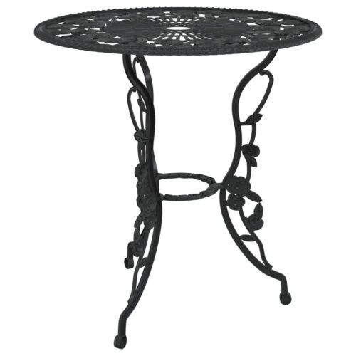 3-Piece Bistro Set Cast Aluminium Black - Image 3