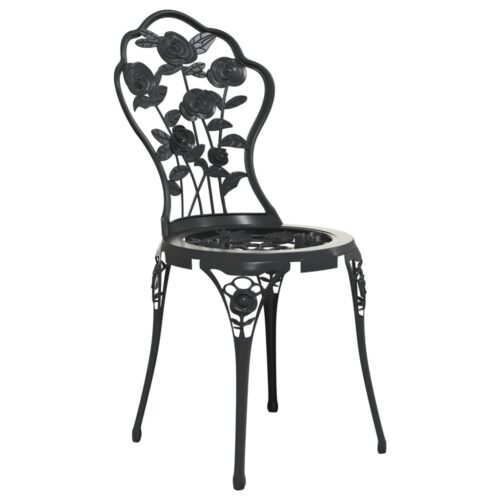 3-Piece Bistro Set Cast Aluminium Black - Image 5