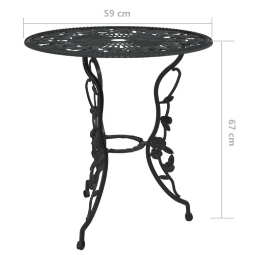 3-Piece Bistro Set Cast Aluminium Black - Image 8