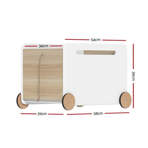 Keezi Kids Toy Box Container Children Chest Storage Clothes Organiser Wheels - Image 2