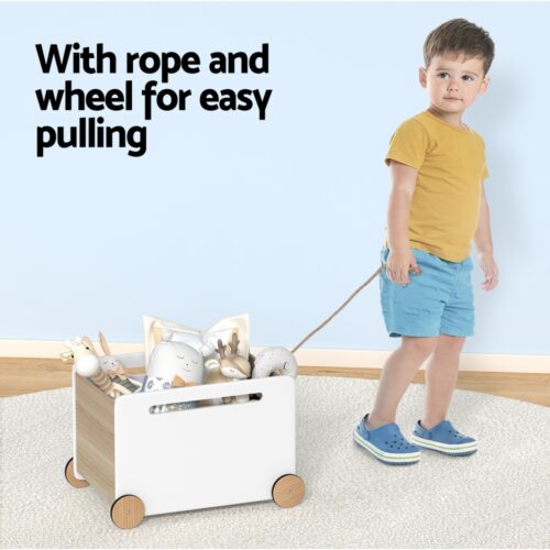 Keezi Kids Toy Box Container Children Chest Storage Clothes Organiser Wheels - Image 6