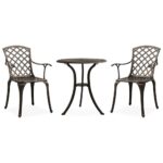 3-Piece Bistro Set Cast Aluminium Bronze