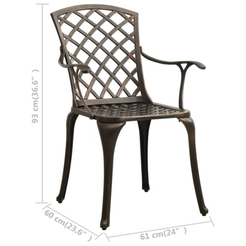 3-Piece Bistro Set Cast Aluminium Bronze - Image 8