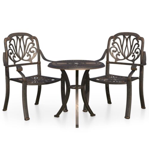 3-Piece Bistro Set Cast Aluminium Bronze