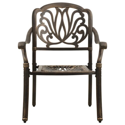 3-Piece Bistro Set Cast Aluminium Bronze - Image 5