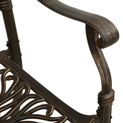 3-Piece Bistro Set Cast Aluminium Bronze - Image 9
