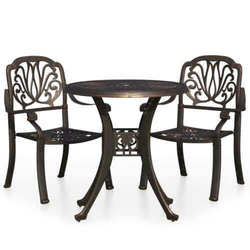 3-Piece Bistro Set Cast Aluminium Bronze