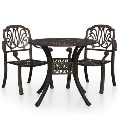 3-Piece Bistro Set Cast Aluminium Bronze
