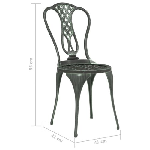 3-Piece Bistro Set Cast Aluminium Green - Image 9