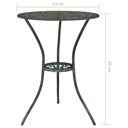 3-Piece Bistro Set Cast Aluminium Green - Image 10