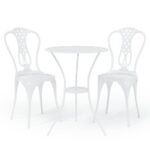3-Piece Bistro Set Cast Aluminium White