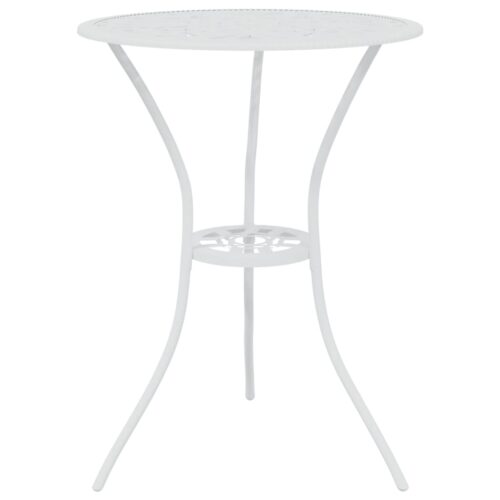 3-Piece Bistro Set Cast Aluminium White - Image 3