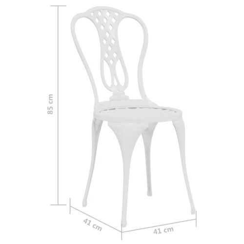 3-Piece Bistro Set Cast Aluminium White - Image 10