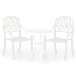 3-Piece Bistro Set Cast Aluminium White