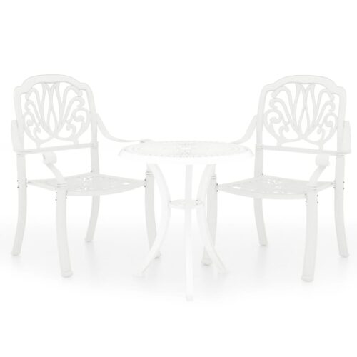 3-Piece Bistro Set Cast Aluminium White