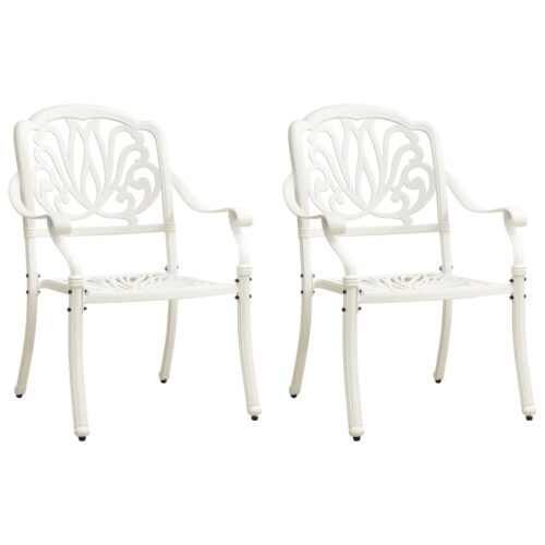 3-Piece Bistro Set Cast Aluminium White - Image 3