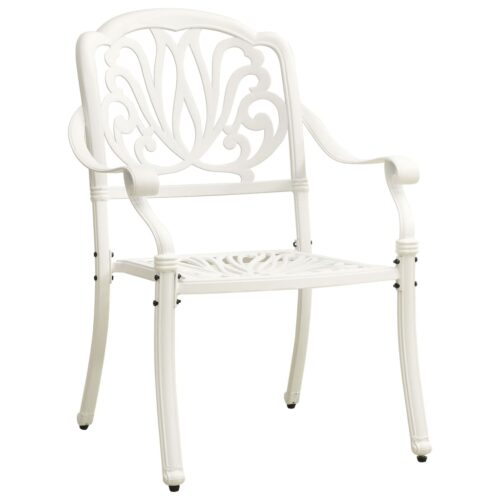 3-Piece Bistro Set Cast Aluminium White - Image 4