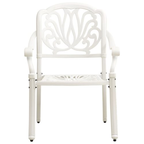 3-Piece Bistro Set Cast Aluminium White - Image 5