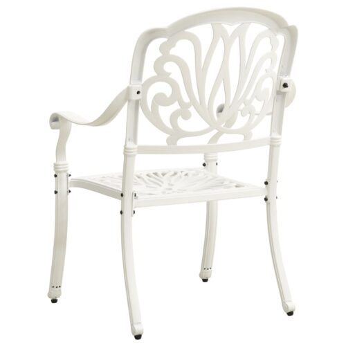 3-Piece Bistro Set Cast Aluminium White - Image 6