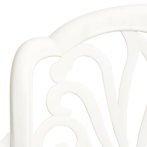 3-Piece Bistro Set Cast Aluminium White - Image 7
