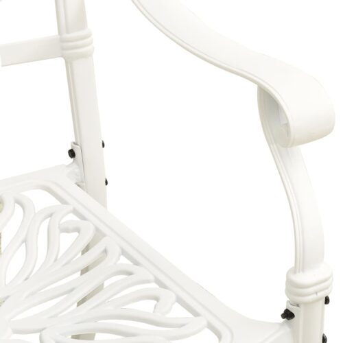 3-Piece Bistro Set Cast Aluminium White - Image 8