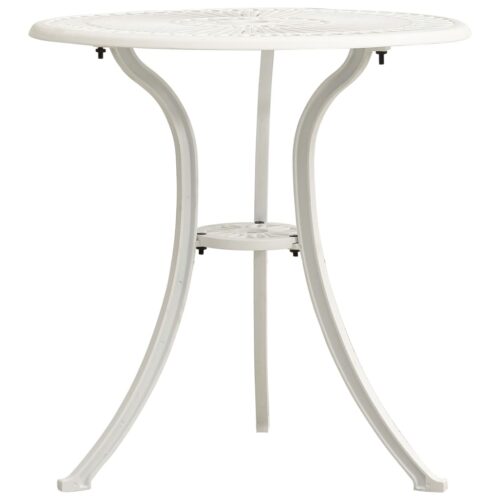 3-Piece Bistro Set Cast Aluminium White - Image 10