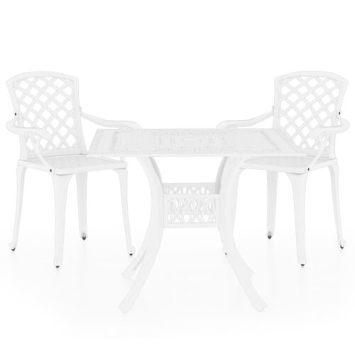 3-Piece Bistro Set Cast Aluminium White