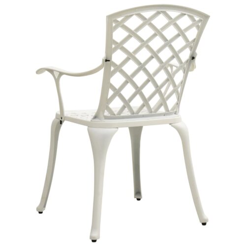 3-Piece Bistro Set Cast Aluminium White - Image 7