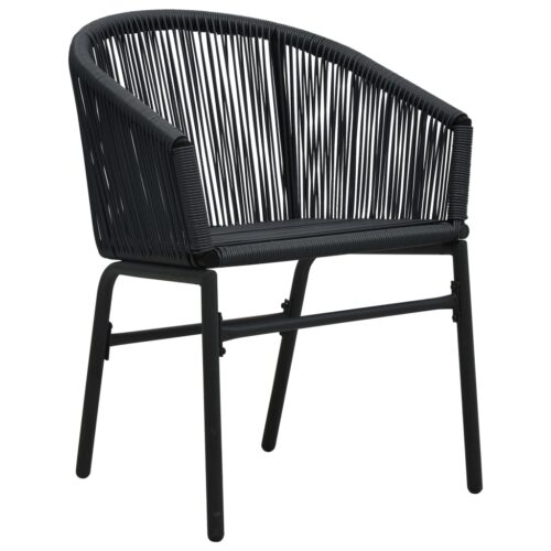 3-Piece Bistro Set with Cushions PE Rattan Black Outdoor Garden Patio Dining Lounge Furniture - Image 9
