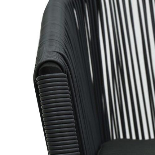 3-Piece Bistro Set with Cushions PE Rattan Black Outdoor Garden Patio Dining Lounge Furniture - Image 11