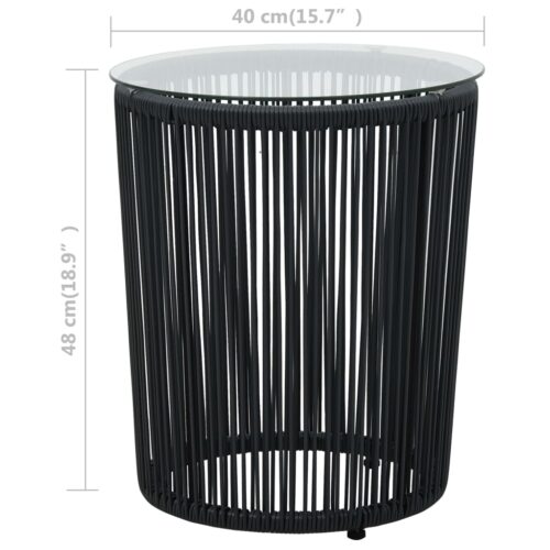 3-Piece Bistro Set with Cushions PE Rattan Black Outdoor Garden Patio Dining Lounge Furniture - Image 3