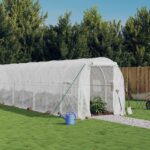Greenhouse with Steel Frame White 36m 18x2x2m