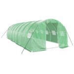 Steel Frame Greenhouse Walk-in Tunnel Garden Shed Plant House Green 24m 8x3x2m