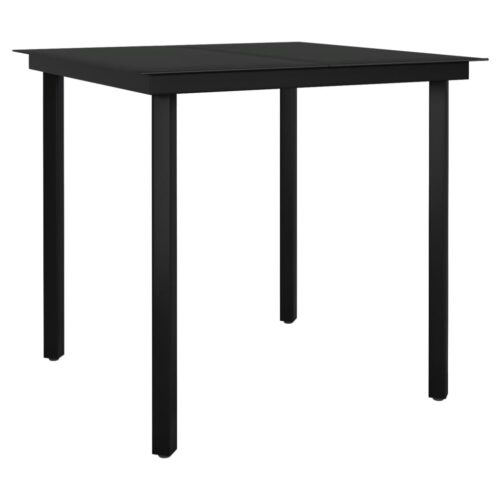 3-Piece Garden Dining Set Black - Image 4