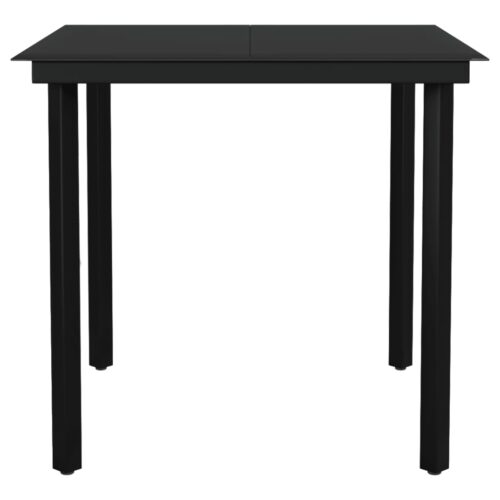 3-Piece Garden Dining Set Black - Image 5