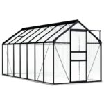 Greenhouse with Base Frame Anthracite Aluminium 8.17m
