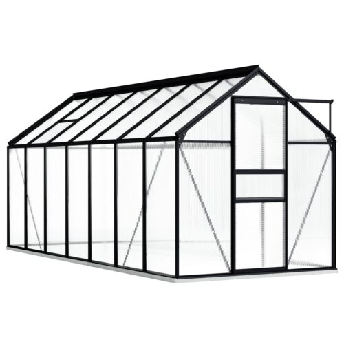 Greenhouse with Base Frame Anthracite Aluminium 8.17m