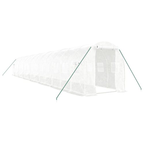 Greenhouse with Steel Frame White 28m 14x2x2m - Image 2