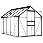 Greenhouse with Base Frame Anthracite Aluminium 5.89m