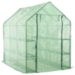 Walk-in Greenhouse with 12 Shelves Steel 143x214x196cm