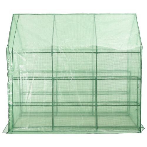 Walk-in Greenhouse with 12 Shelves Steel 143x214x196cm - Image 4