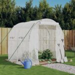 Greenhouse with Steel Frame White 4m 2x2x2m